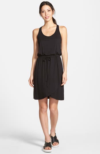 caslon knit dress Caslon Sz M Navy Knit Dress Tied Knotted Straps