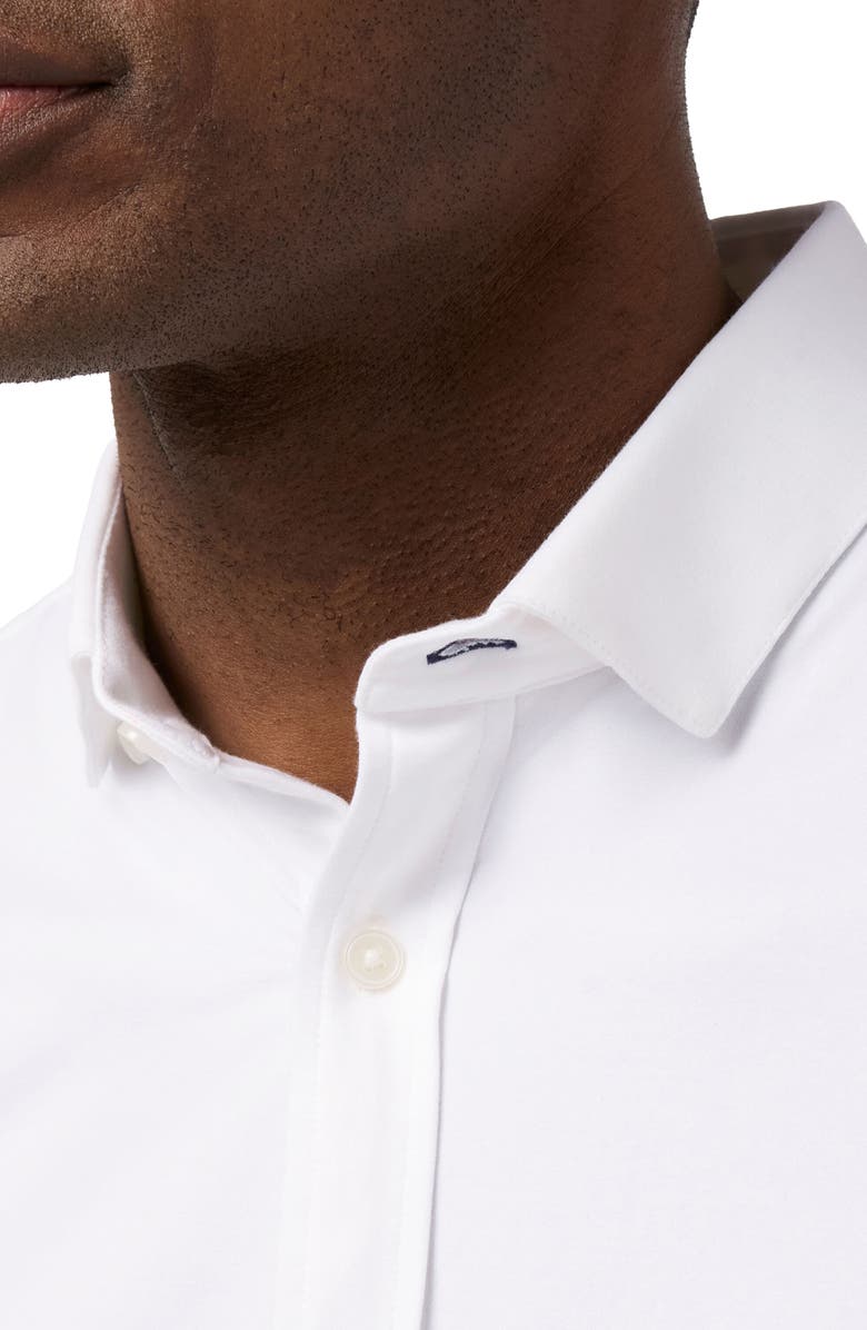 Mizzen+Main Newport Solid Short Sleeve Knit Cotton Blend Button-Up Shirt, Alternate, color, White