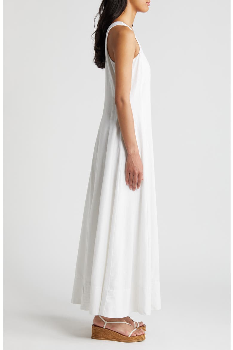 Linen Blend Maxi Dress, Alternate, color, BRIGHT WHITE