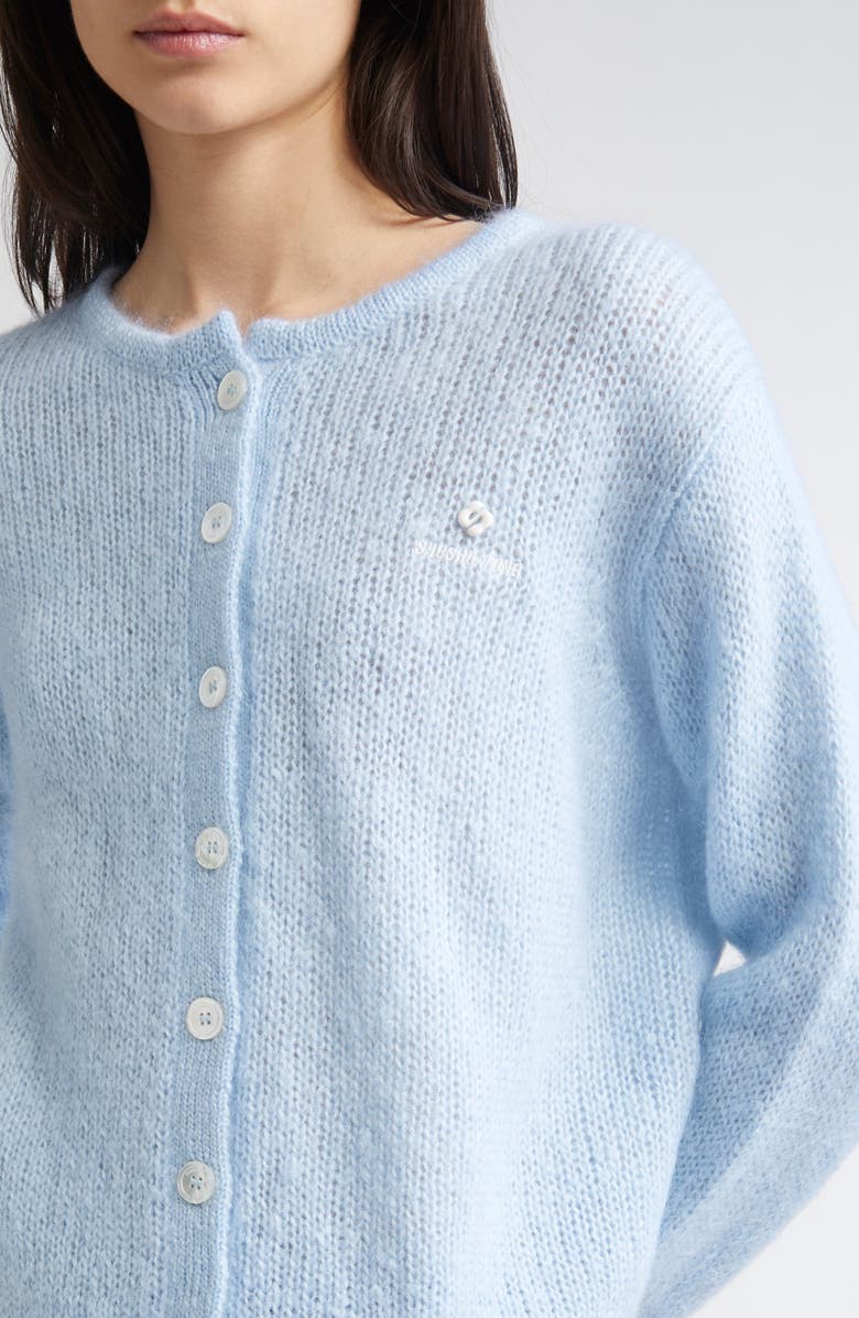 Shushu/Tong Logo Stitch Mohair & Wool Blend Cardigan, Alternate, color, 
