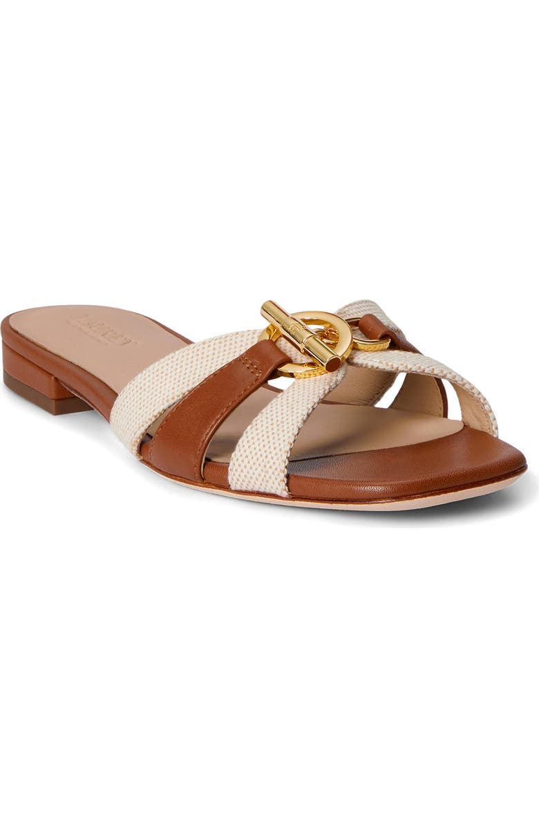 Ralph Lauren Blaike Slide Sandal, Main, color, Natural/ Buff/ Lauren Tan
