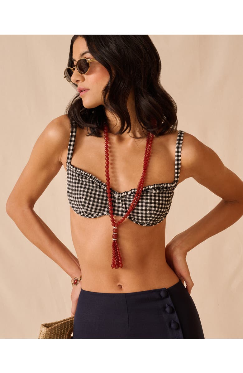 Onia Marilyn Underwire Bikini Top, Alternate, color, Black/White