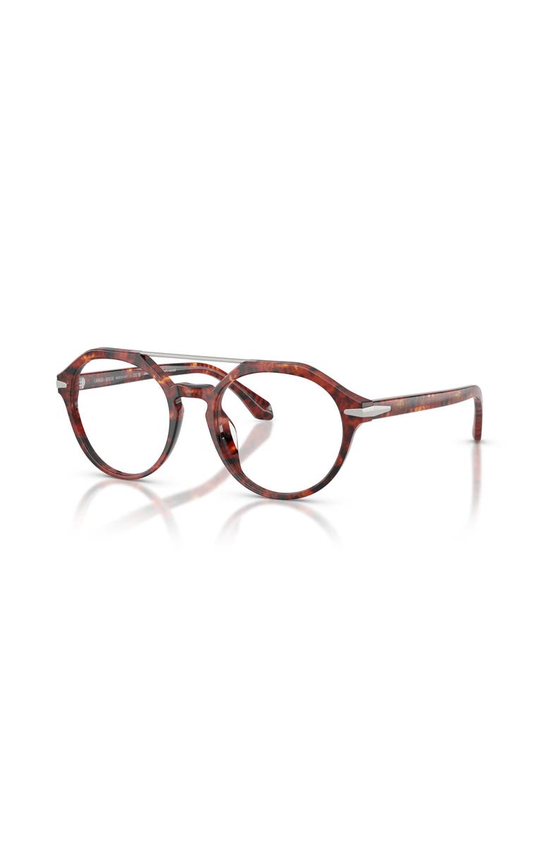 Giorgio Armani 51mm Round optical glasses, Main, color, Tortoise