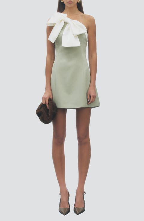 Lima One-Shoulder Minidress with Bow