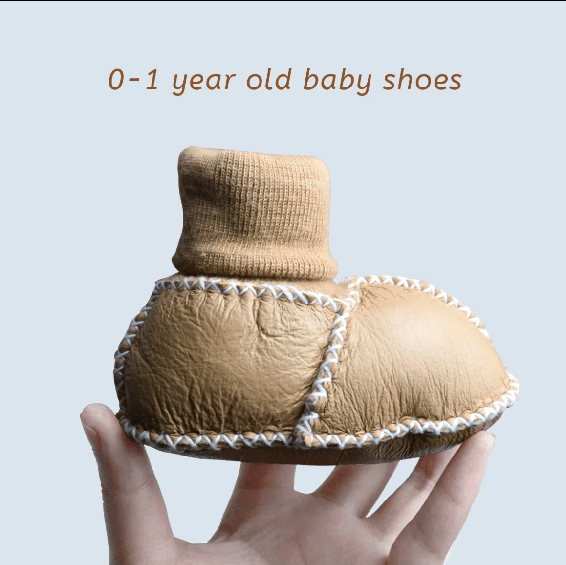 Finn + Emma Organic Shearling Baby Booties - Stay On, Alternate, color, Dove Grey