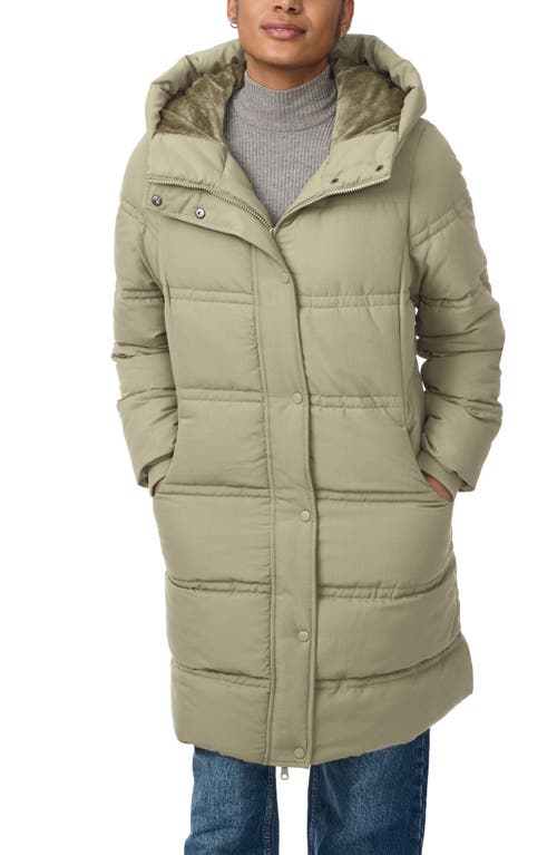 Bernardo Minimalist Double Needle Stitched Puffer Coat In Sage