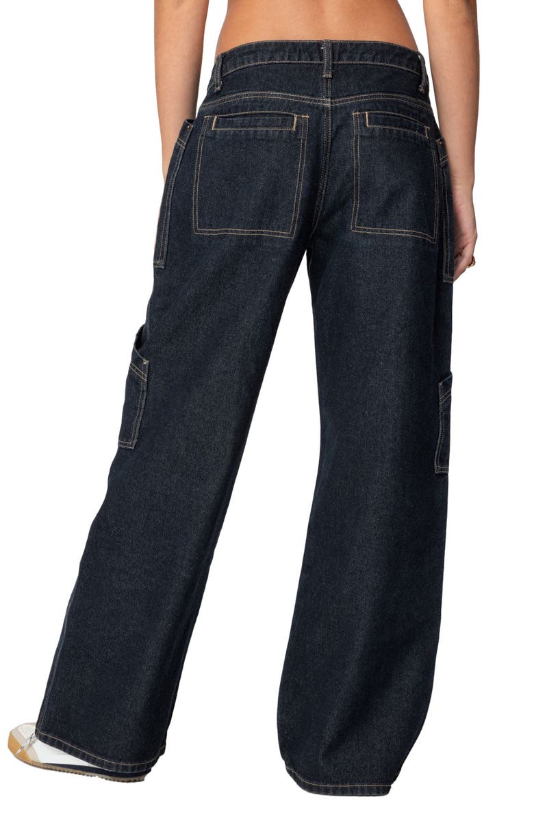 EDIKTED Xana Low Rise Wide Leg Carpenter Jeans, Alternate, color,