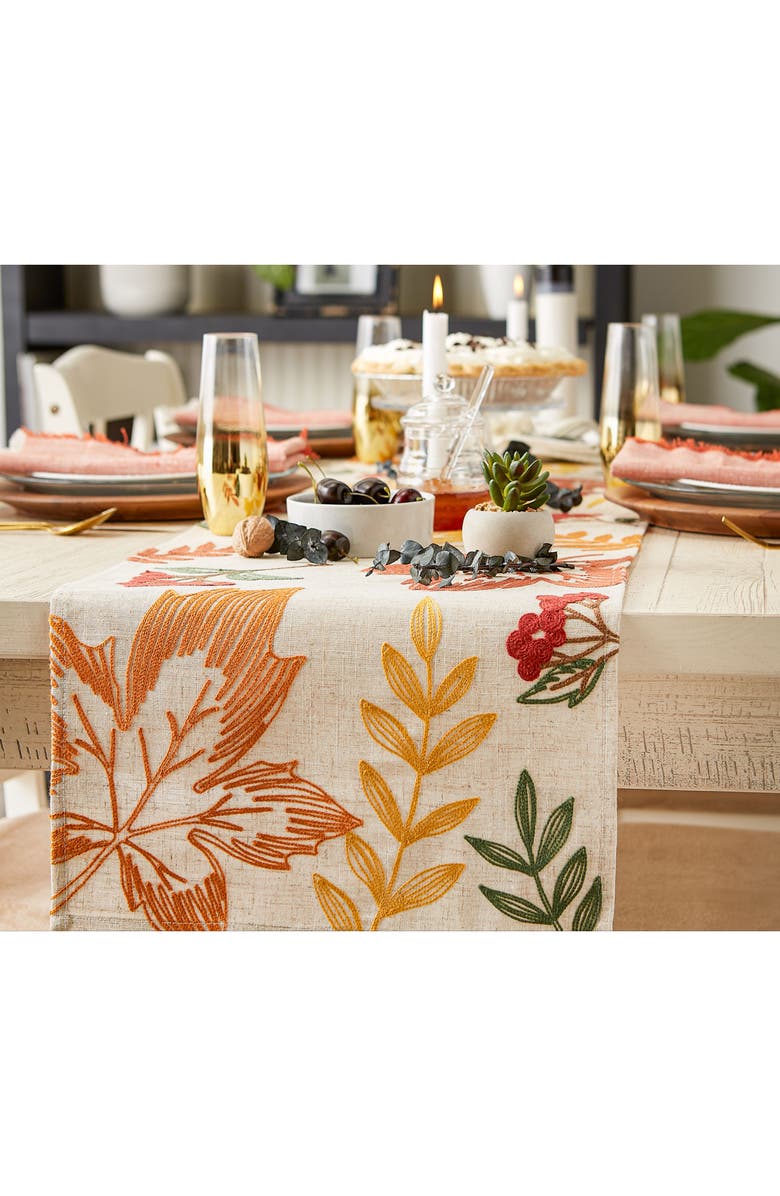 Design Imports Scattered Leaves Table Runner, Alternate, color, Scattered Leaves