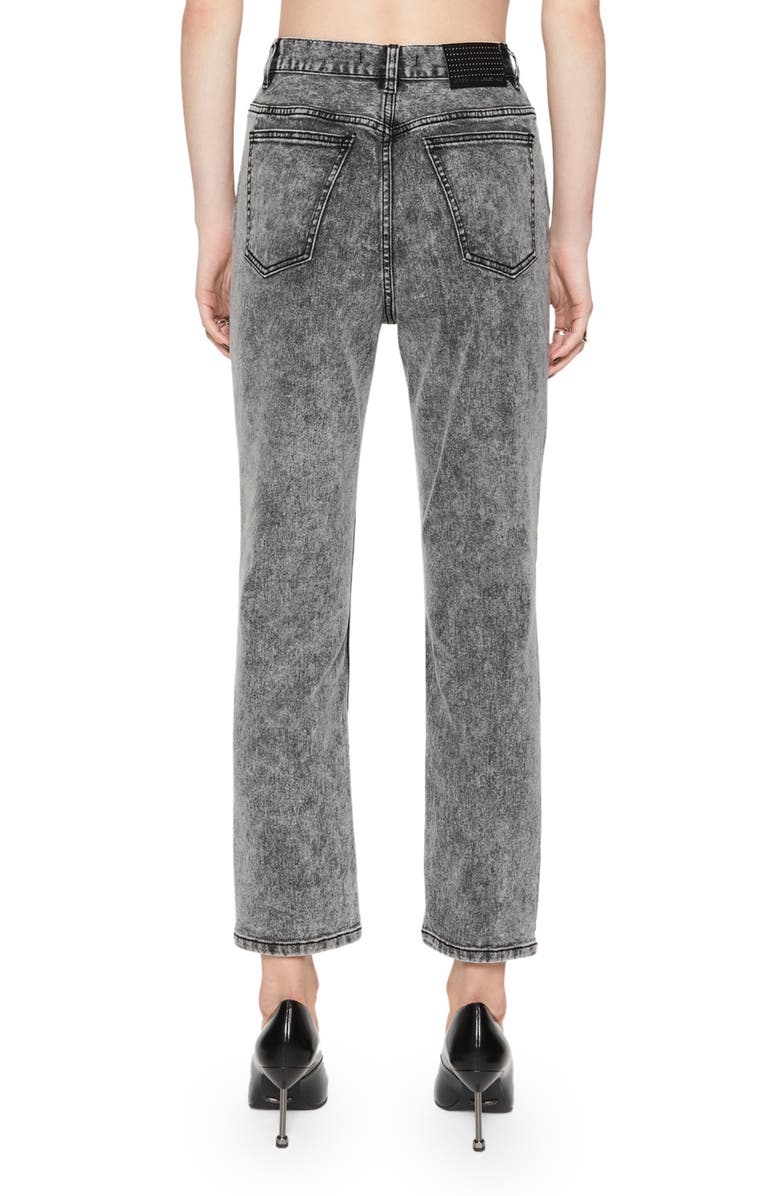 Rebecca Minkoff Lucy High Waist Straight Leg Ankle Jeans, Alternate, color, Gray Acid Wash