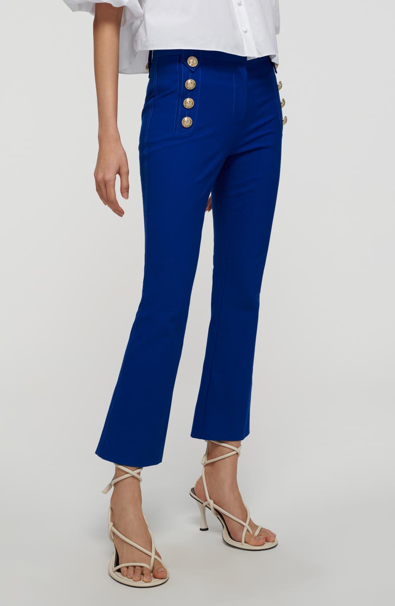 Derek Lam 10 Crosby Robertson Slim Crop Straight Leg Pants, Alternate, color, Cobalt