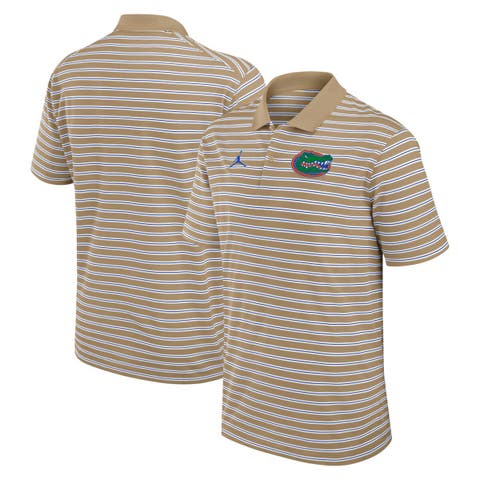 Men's Jordan Brand Tan/White Florida Gators Primetime Victory Striped Polo