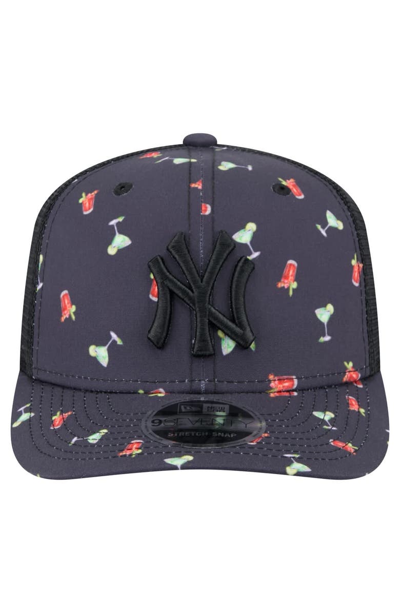 New Era Men's New Era Black New York Yankees Adventure Drinks Pattern 9SEVENTY Stretch-Snap Hat, Alternate, color, Navy