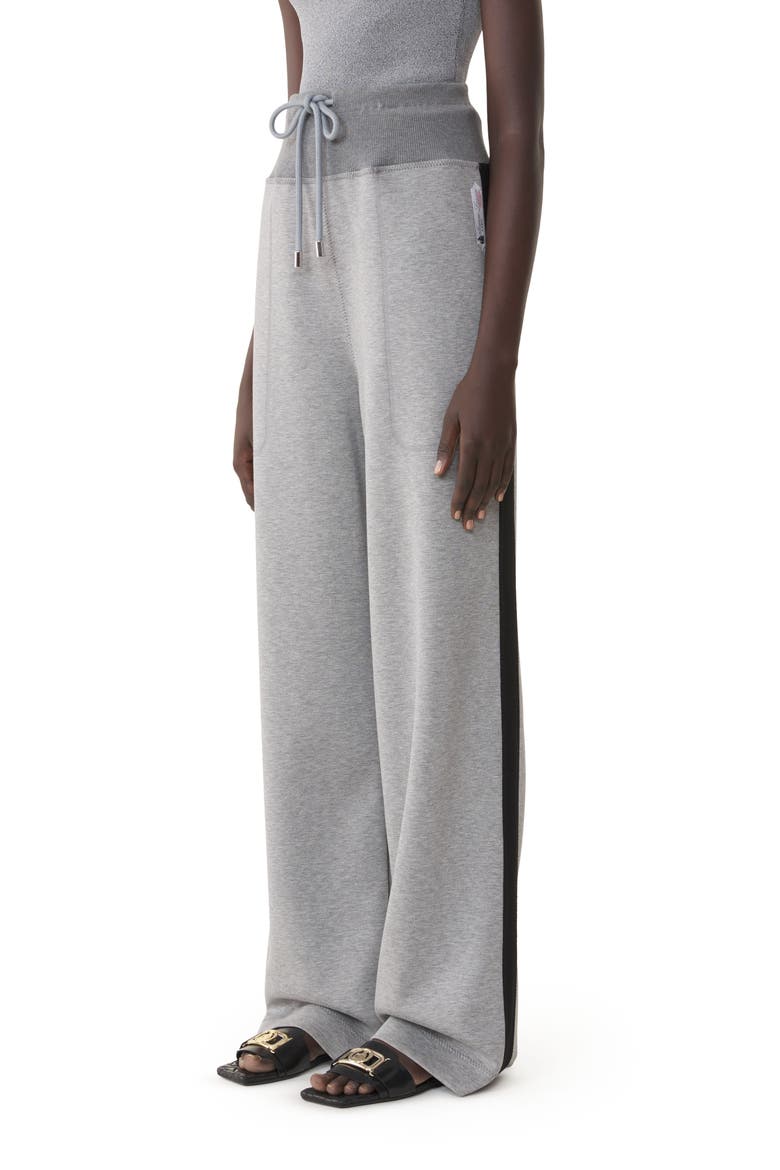 Wide Jogging Suit In Double-Faced Jersey, Alternate, color, Light Grey/Black