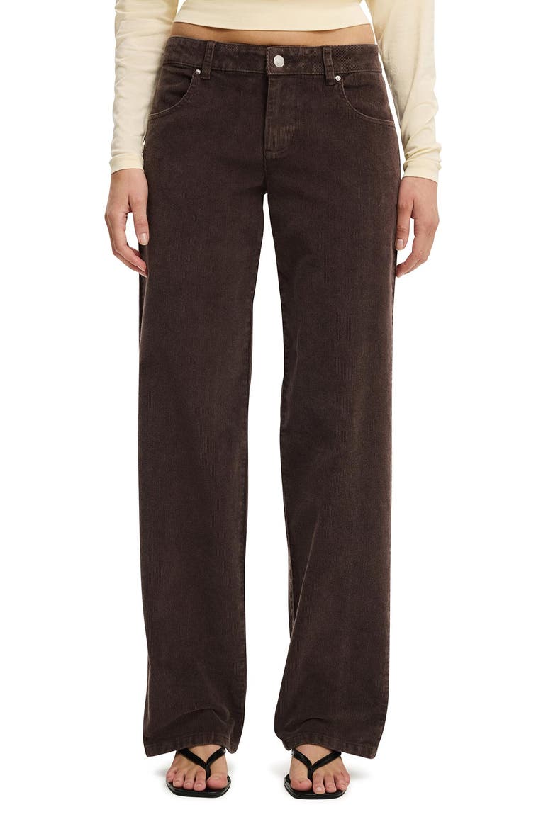 Women's Low Rise Straight Cord Pant, Main, color, Washed Seal Brown