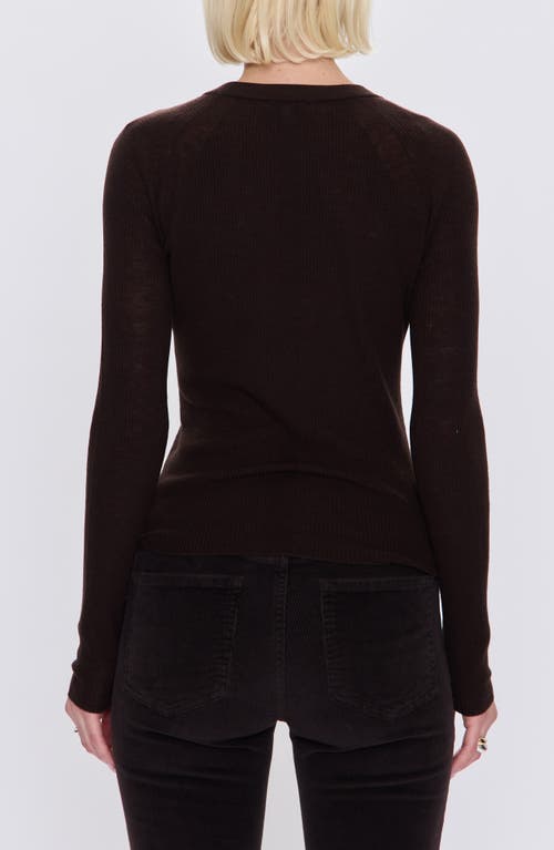 Pistola Juno Rib Long Sleeve Merino Wool Blend Top In Brown