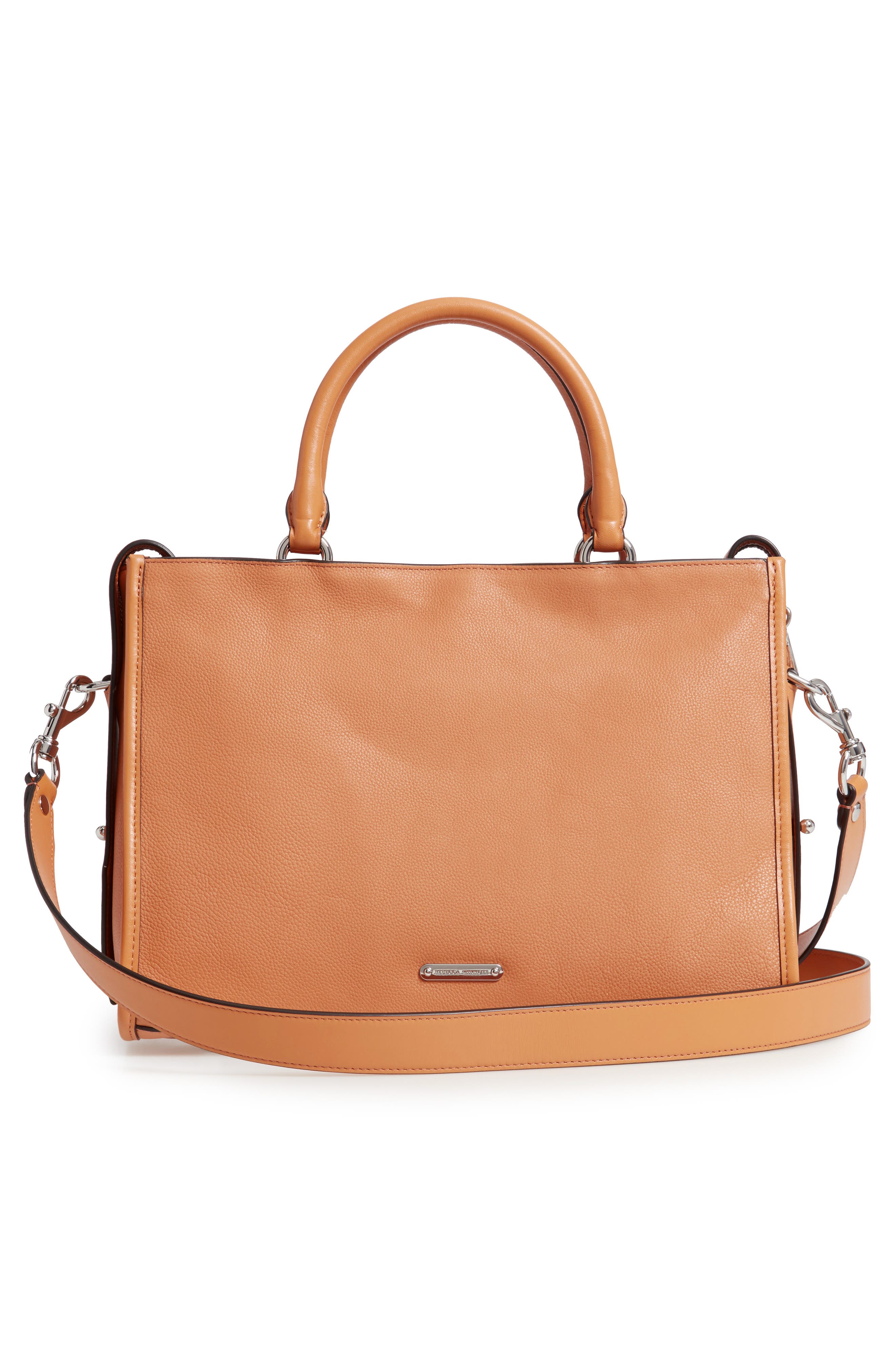 Bedford Zip Leather Satchel, Alternate, color, HONEY