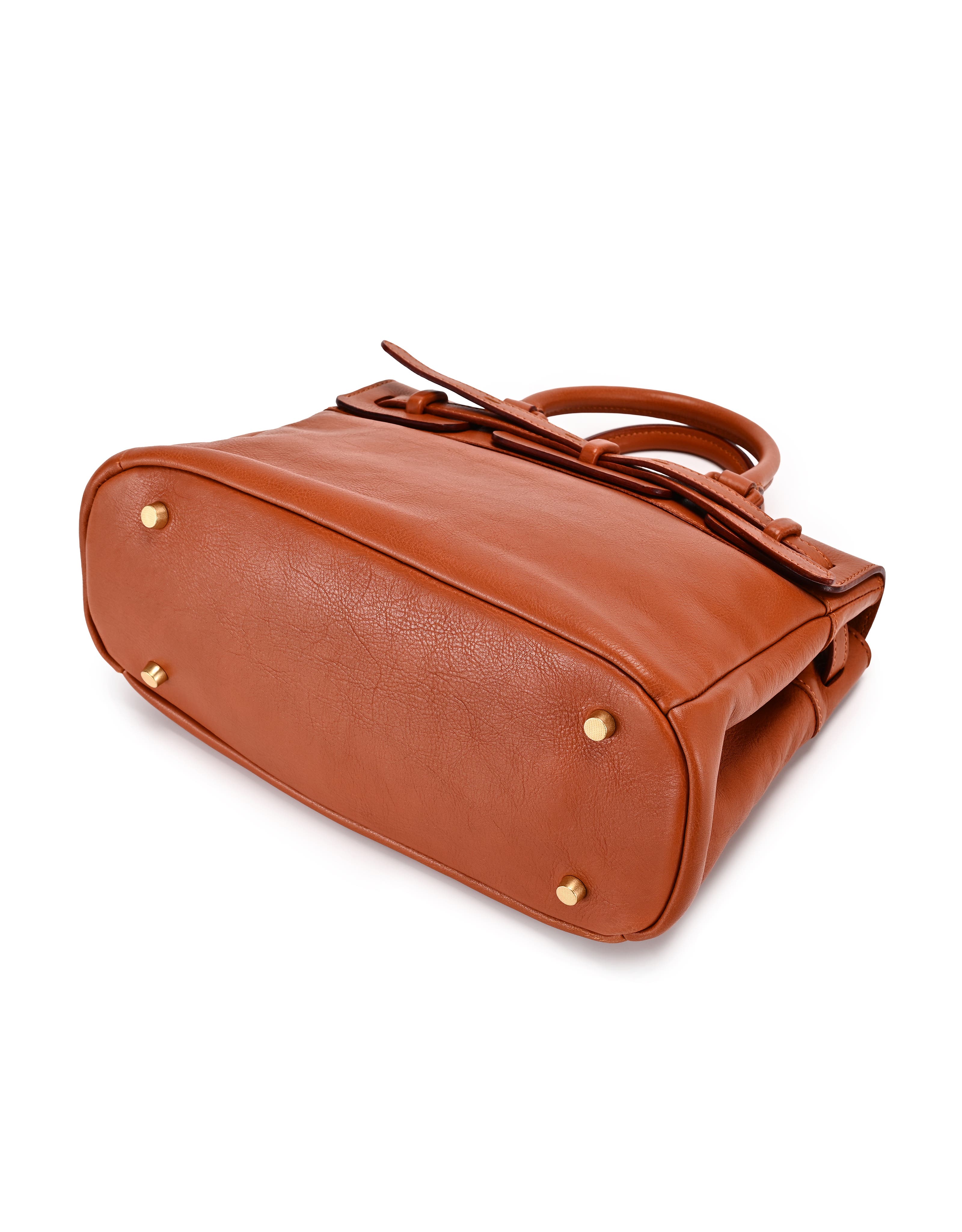 OLD TREND Wishbone Genuine Leather Structured Heritage Satchel, Alternate, color, Cognac