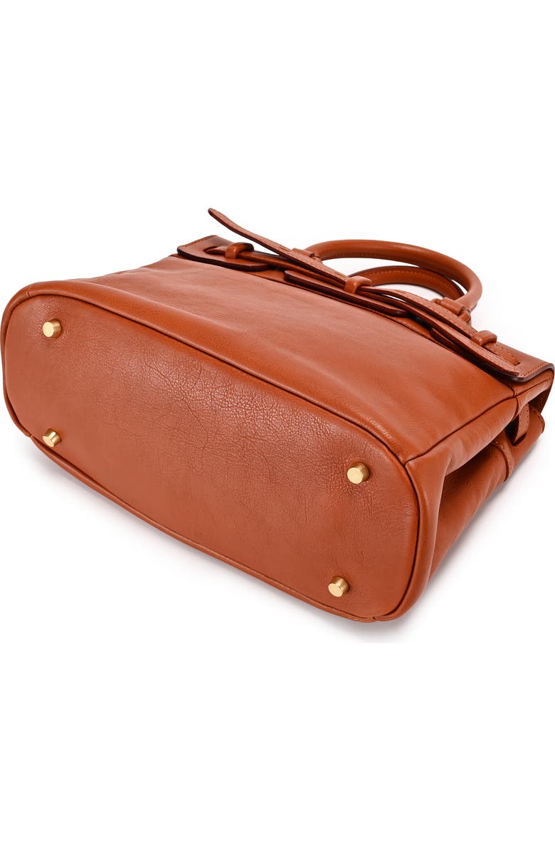 OLD TREND Wishbone Genuine Leather Structured Heritage Satchel, Alternate, color, Cognac