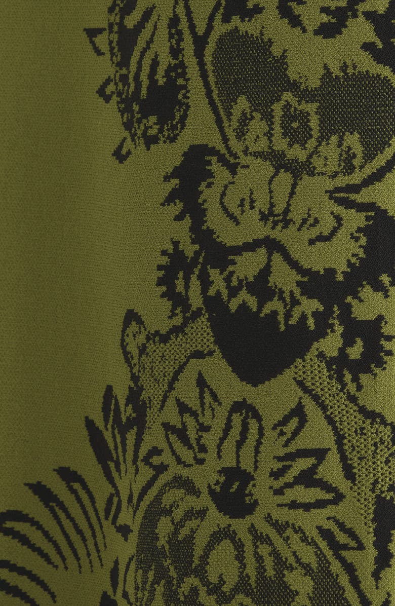 Ulla Johnson Liana Floral Jacquard Knit Midi Dress, Alternate, color, Olive