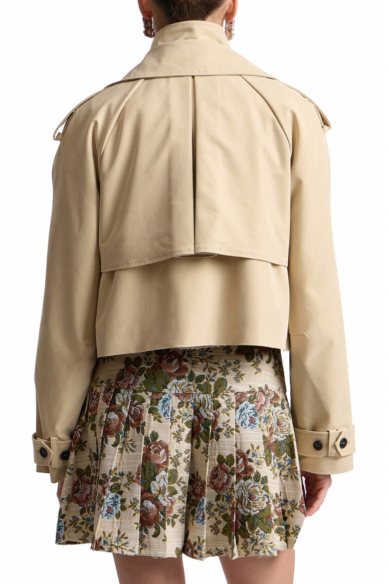 Cropped High Neck Jacket, Alternate, color, KHAKI