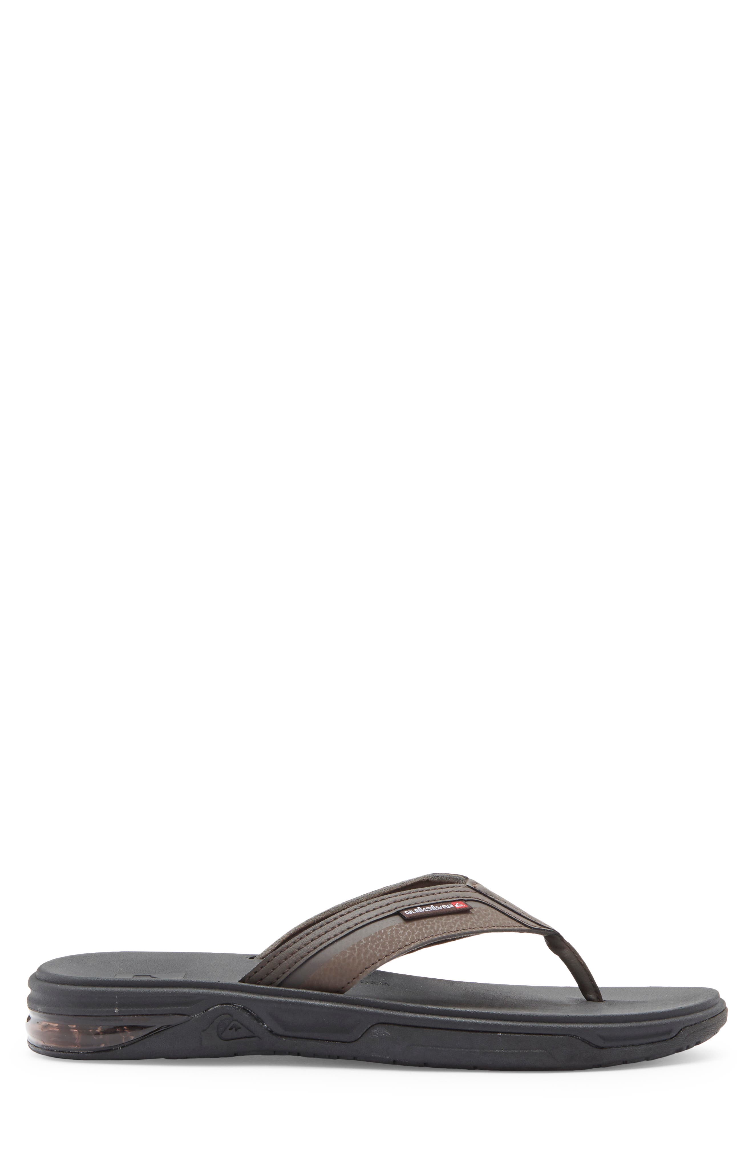 Quiksilver Dylan Deluxe Flip Flop, Alternate, color, Dark Brown/ Black Trim