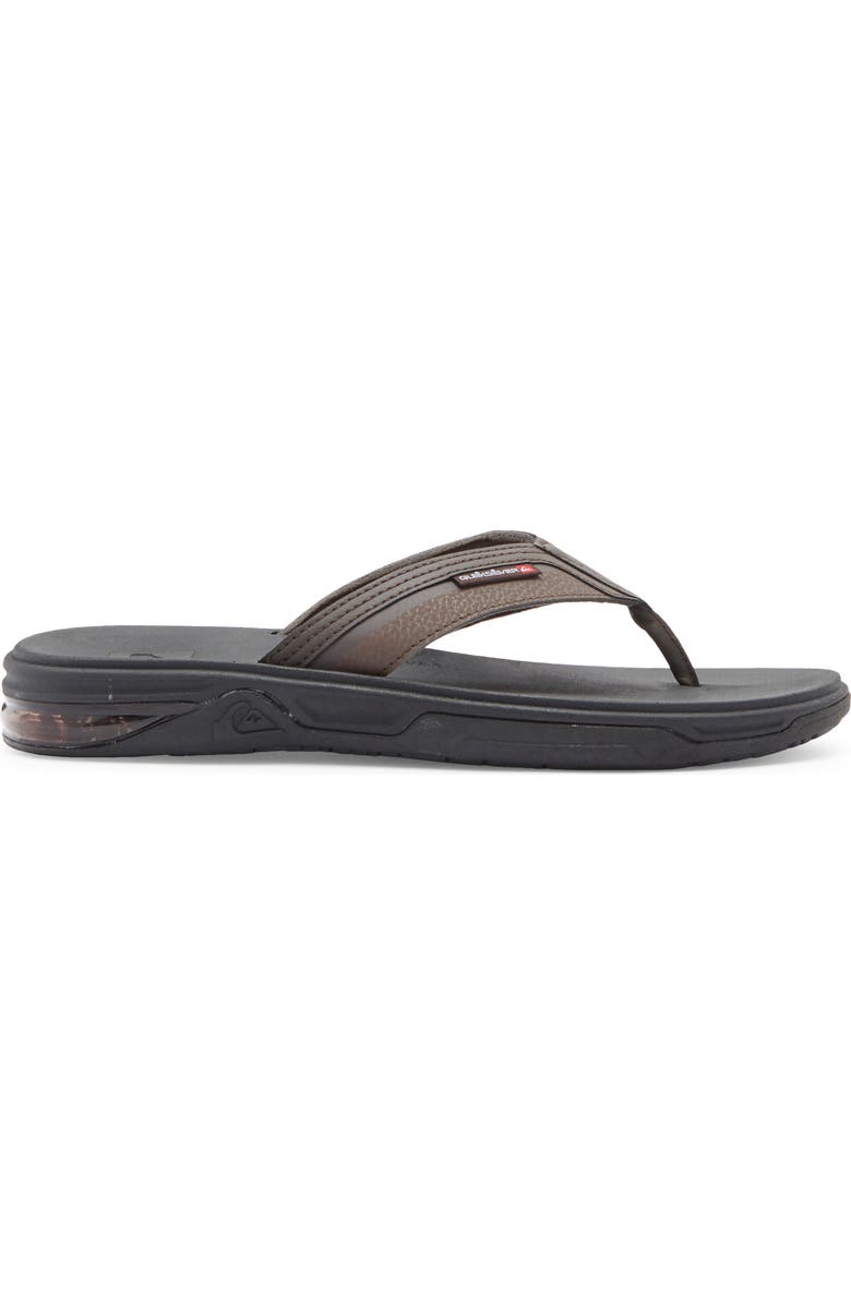 Quiksilver Dylan Deluxe Flip Flop, Alternate, color, Dark Brown/ Black Trim