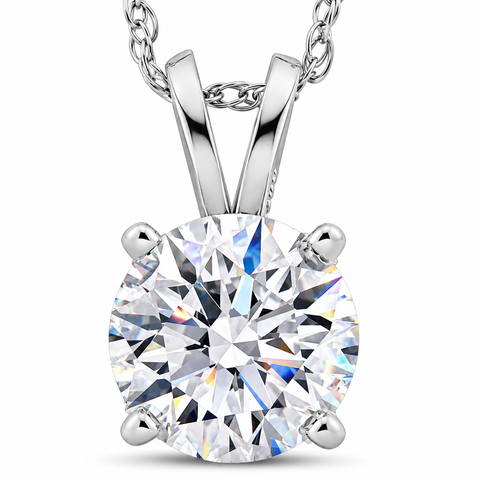2 Ct Moissanite Solitaire Pendant 14k Gold Womens Necklace