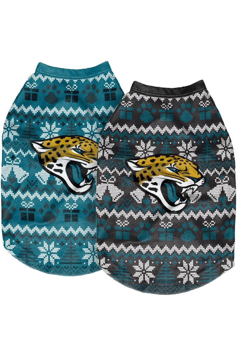 Jacksonville Jaguars Reversible Holiday Dog Sweater, Main, color, Black