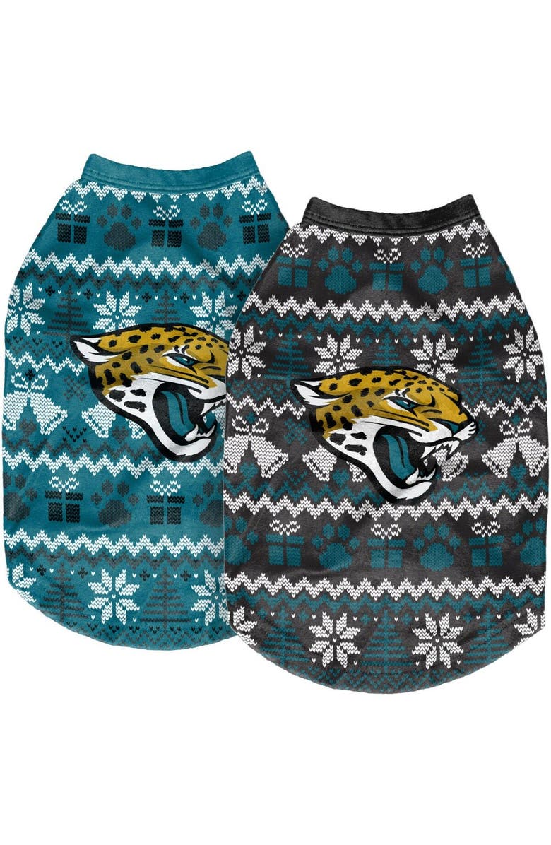 FOCO Jacksonville Jaguars Reversible Holiday Dog Sweater, Main, color, 
