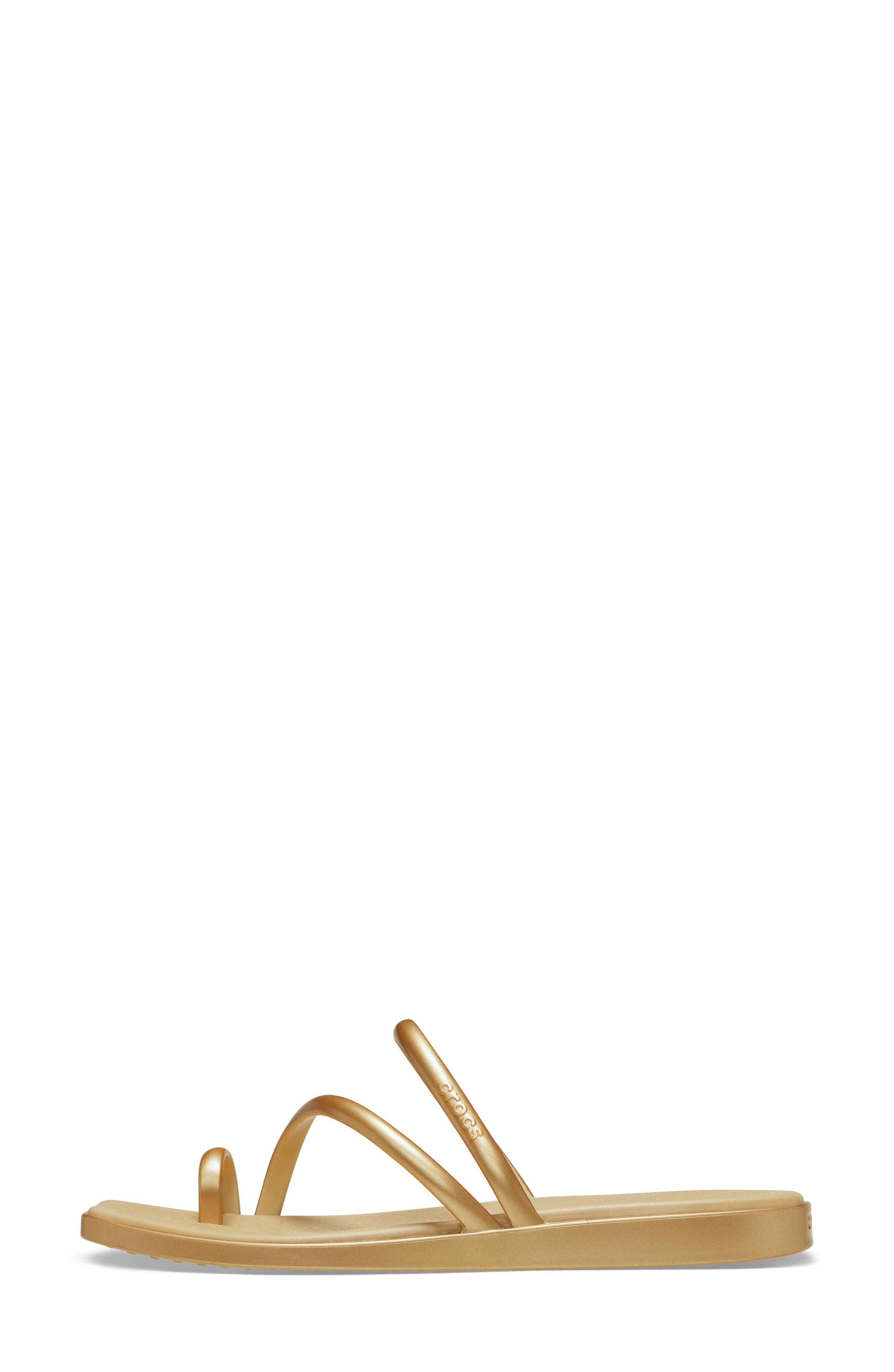 CROCS Miami Metallic Toe Loop Sandal, Alternate, color, Gold