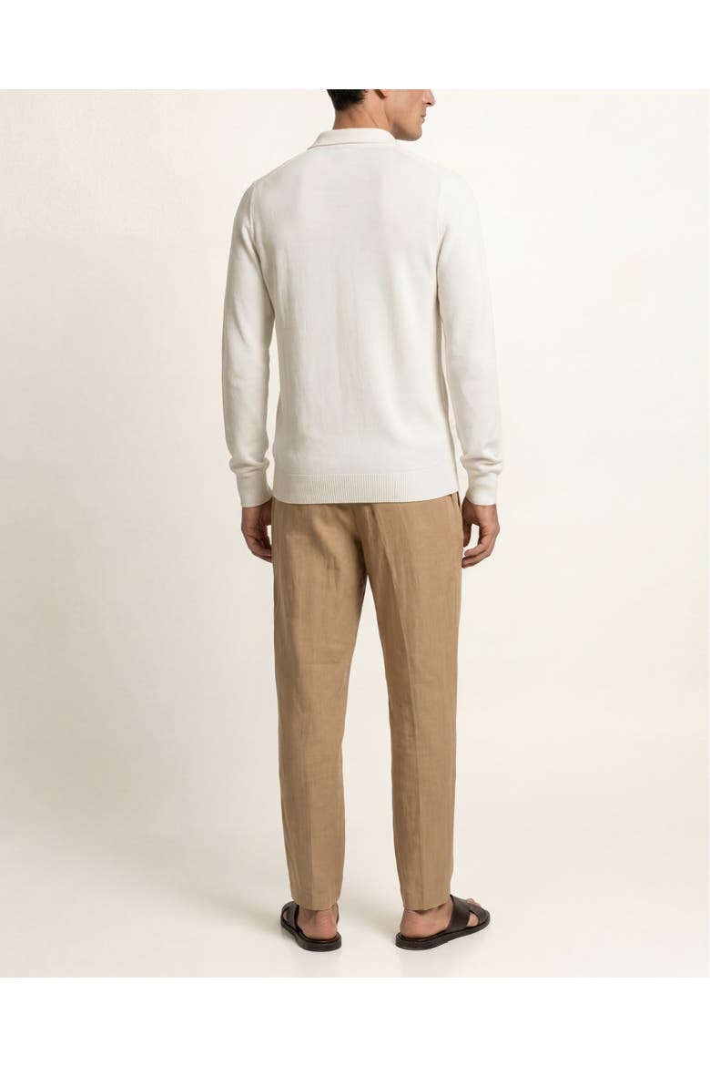 Bresson Cashmere Classic Fit Long Sleeve Polo Shirt, Alternate, color, WHITE SAND