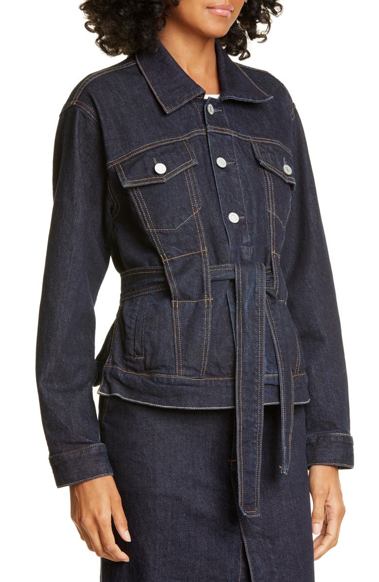 TRAVE Adrienne Belted Denim Jacket, Alternate, color, 