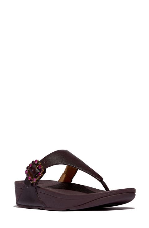 Lulu Crystal Buckle Sandal (Women)