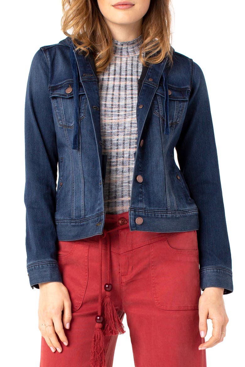 Liverpool Hooded Denim Jacket, Main, color, SANDERS