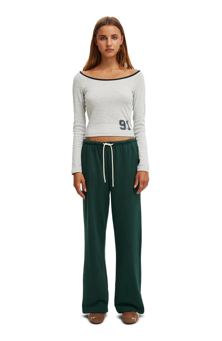 Cotton On Women's The Ls Off Shoulder Graphic Tee, Alternate, color, 91  Soft Grey Marle