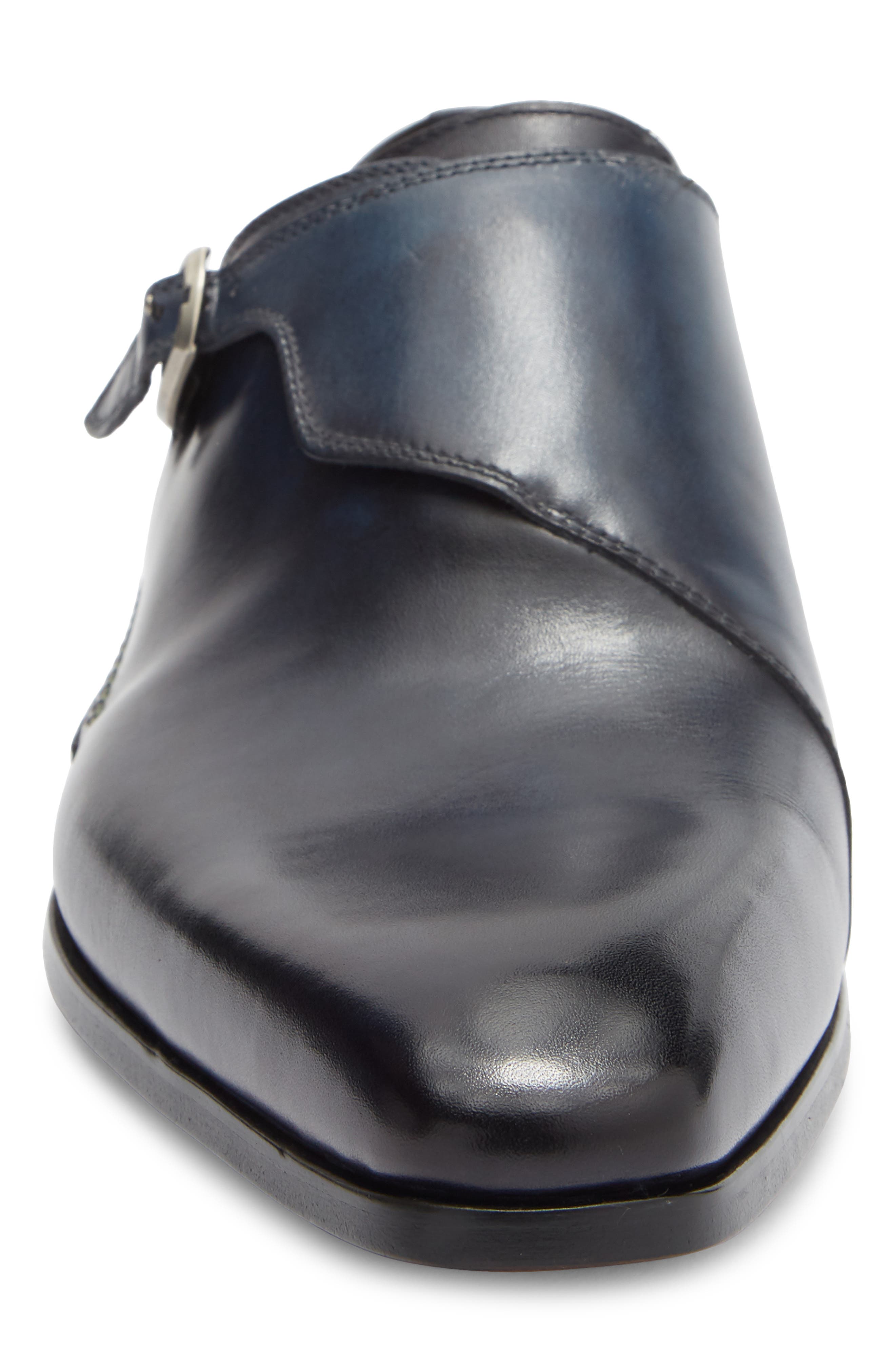 Magnanni Abel Monk Strap Loafer, Alternate, color, Navy