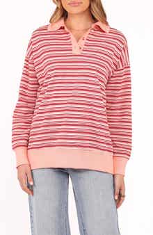 Beau Stripe Long Sleeve Polo