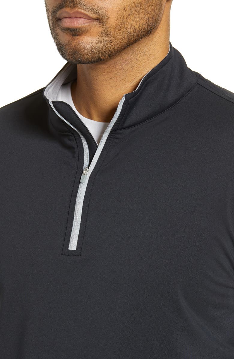 Peter Millar Perth Performance Quarter Zip Sweatshirt, Alternate, color, Black