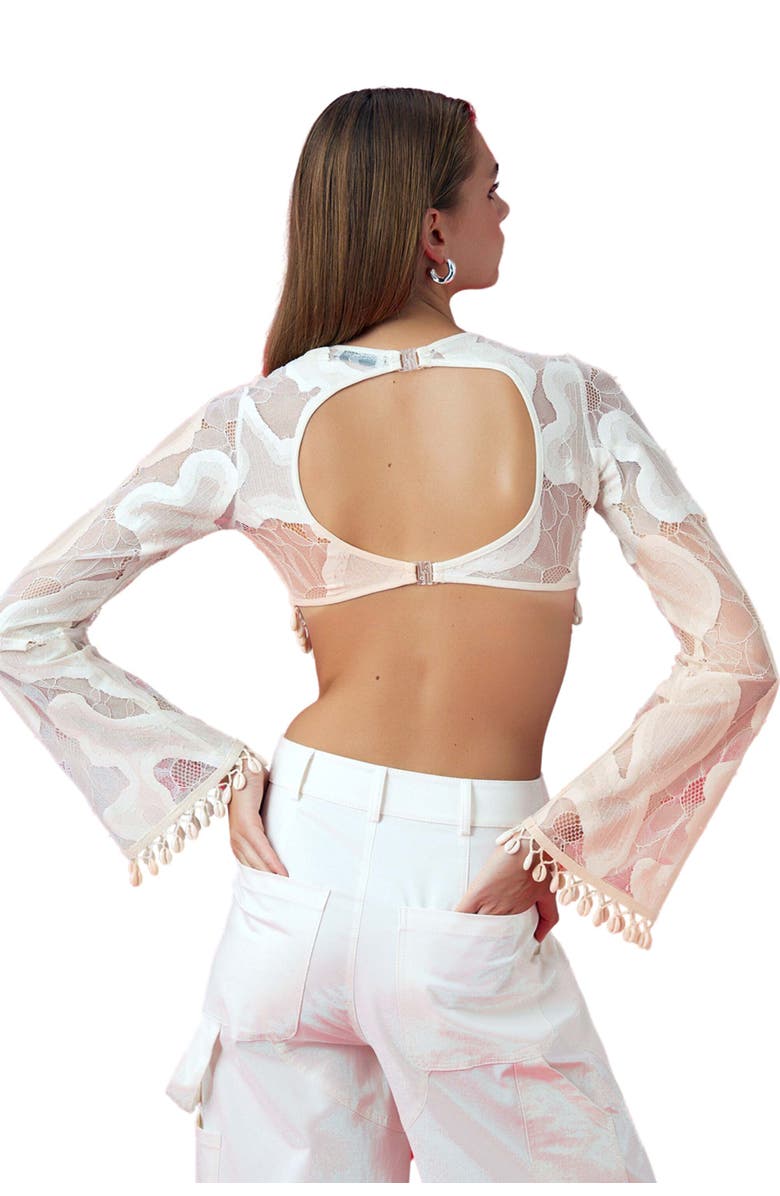 Nocturne Seashell Accessory Crop Top, Alternate, color, 