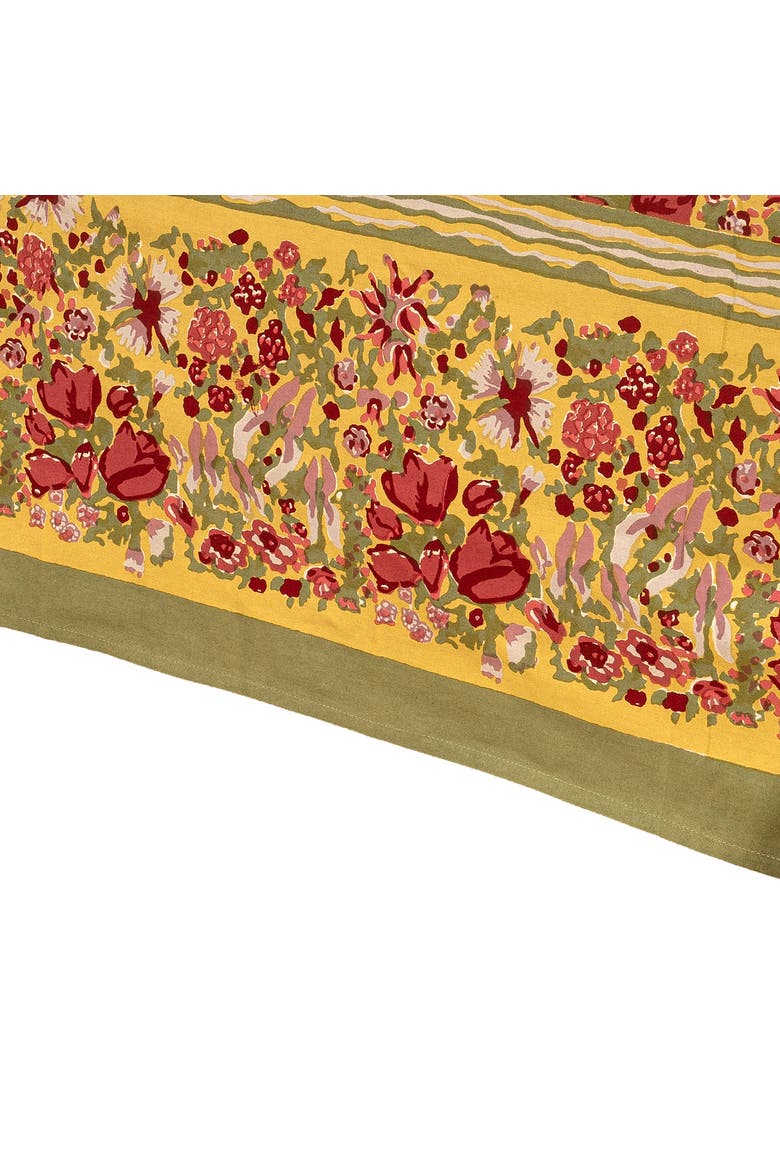 Jardin Tablecloth, Alternate, color, Red/Green 71" x 128"