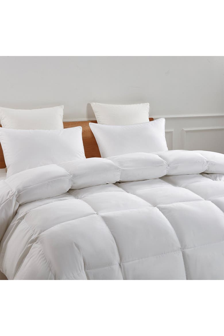 Serta 233TC  Extra Warmth Goose Feather & Goose Down Fiber Comforter - King - White, Alternate, color, WHITE