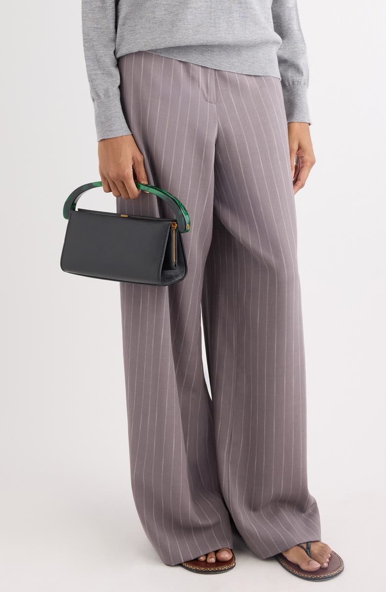 Dries Van Noten Crisp Leather Top Handle Bag, Alternate, color, 900 Black