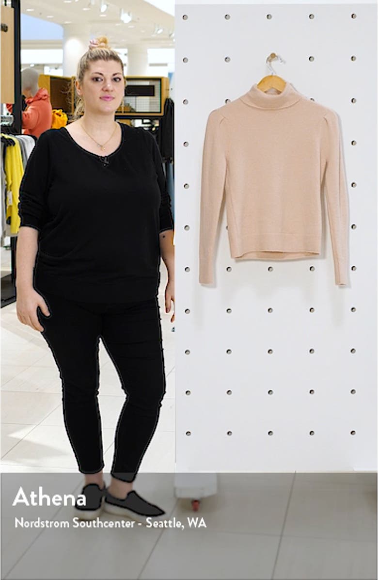 Rachell Parcell Puff Shoulder Turtleneck Sweater, sales video thumbnail