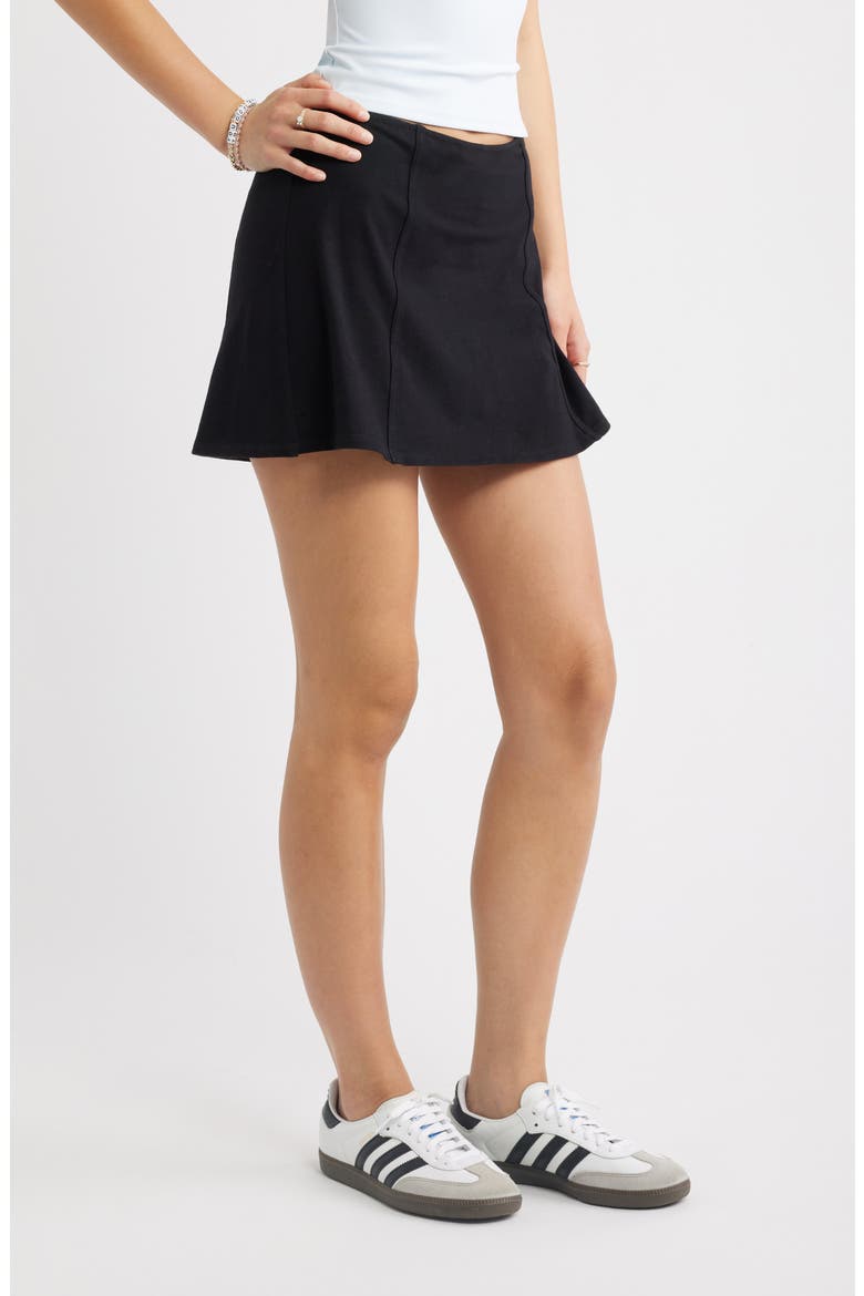 Cotton Jersey Mini Skort, Alternate, color, BLACK