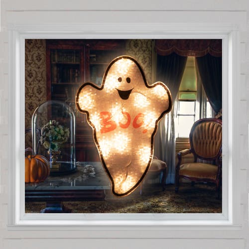 Northlight Lighted Holographic Boo Ghost Halloween Window Decoration In Multi