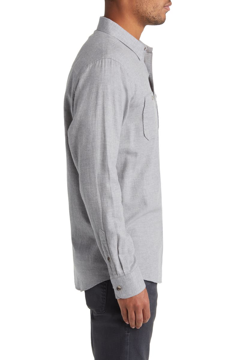 TravisMathew Cloud Flannel Button-Up Shirt, Alternate, color, Heather Quiet Shade