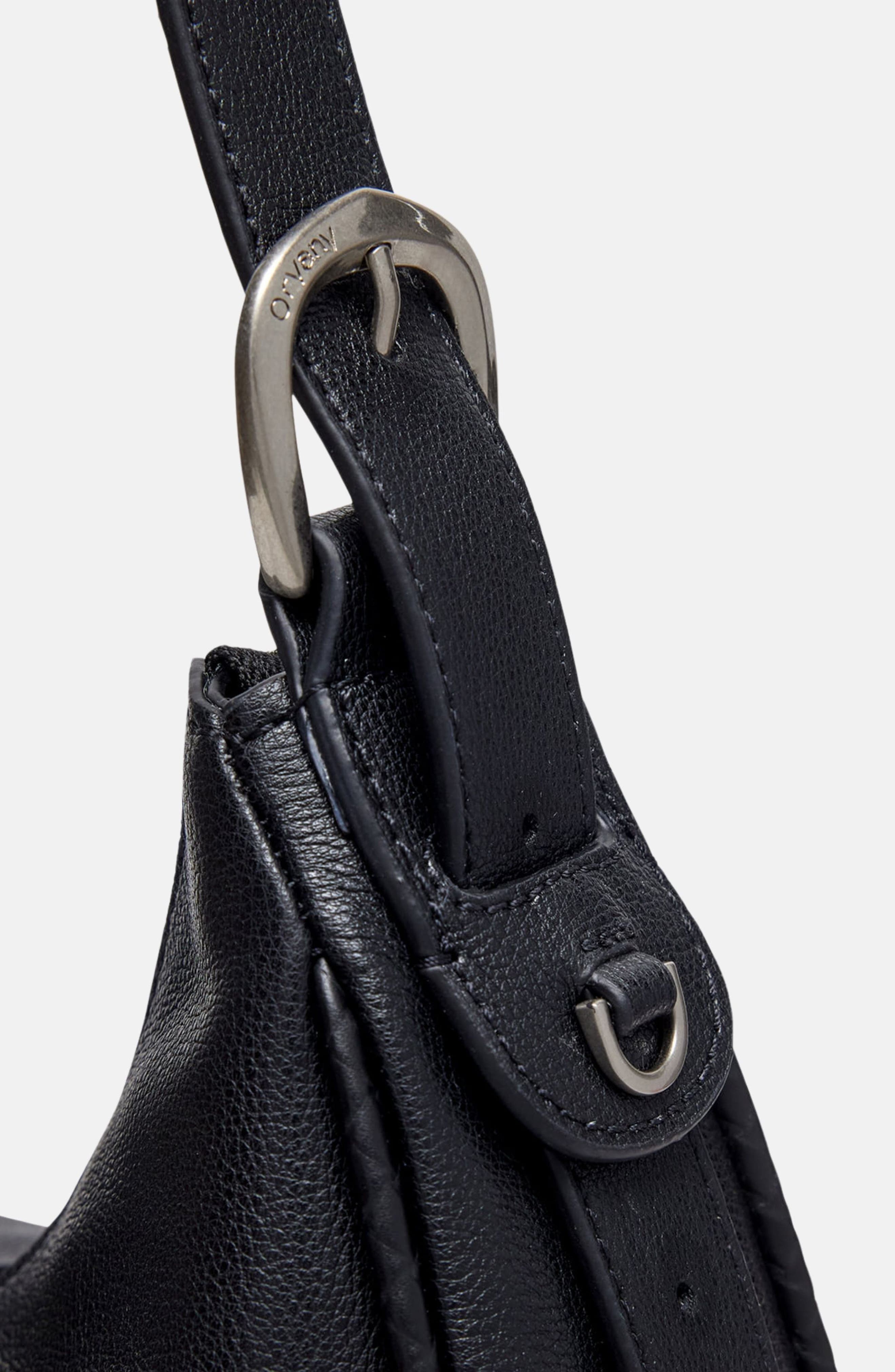 Oryany Lauren Leather Shoulder Bag, Alternate, color, Black