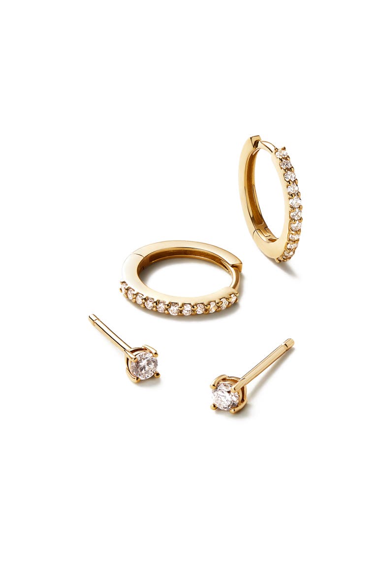 Lab Grown Diamond Earrings - Gold Diamond Earring Set, Main, color, Gold