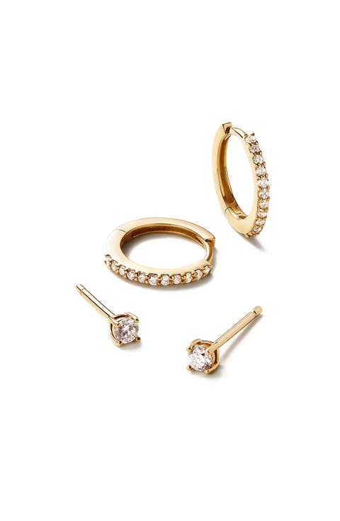 Lab Grown Diamond Earrings - Gold Diamond Earring Set