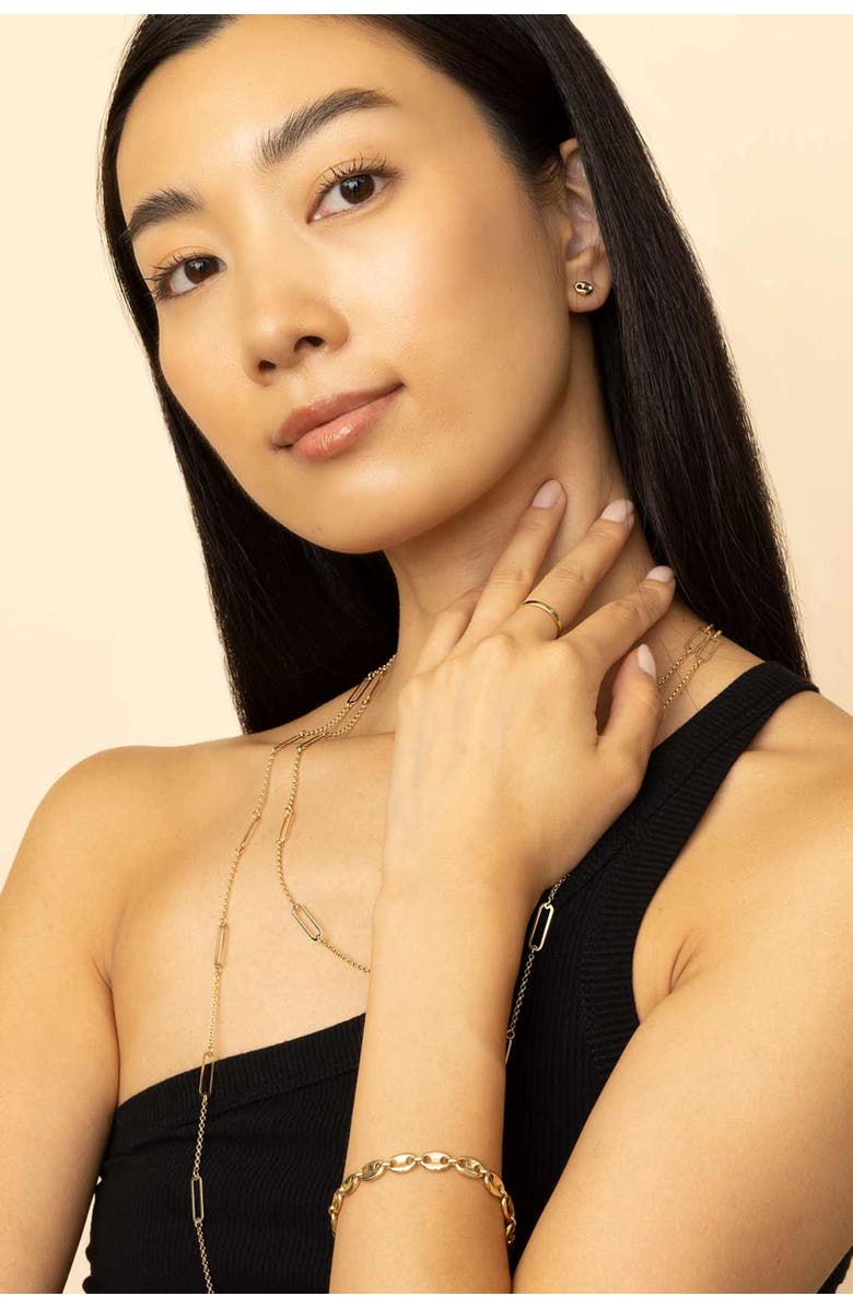 Oradina 14K Yellow Gold Majestic Mariner Studs, Alternate, color, Yellow Gold